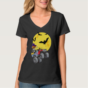 Skeleton Riding Monster Truck Halloween Kids Boys  T-Shirt