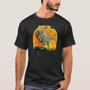 Skeleton Riding Mummy Dinosaur rex For Boys Kids H T-Shirt