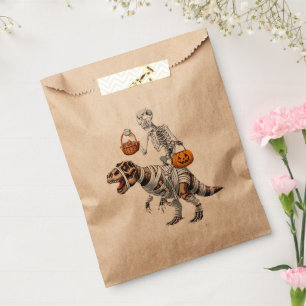 Skeleton Riding Mummy Dinosaur T rex Halloween Fun Favour Bags