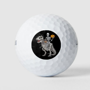 Skeleton Riding Mummy Dinosaur T rex Halloween  Golf Balls