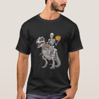 Skeleton Riding Mummy Dinosaur T rex Halloween