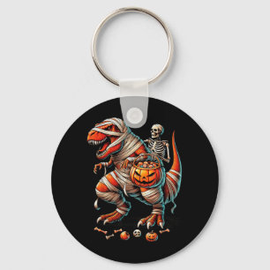 Skeleton Riding Mummy Dinosaur T Rex Kid Boy Funny Key Ring