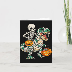 Skeleton Riding Mummy Dinosaur T Rex Kids Boys Men Card