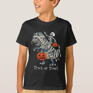 Skeleton Riding Mummy Dinosaur T Rex T-Shirt