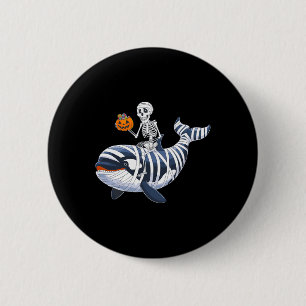 Skeleton Riding Mummy Orca Halloween Candy Whale 6 Cm Round Badge