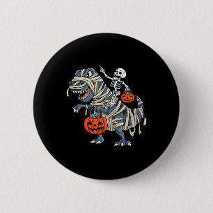 Skeleton Riding Mummy T Rex Halloween Boys Girls K 6 Cm Round Badge