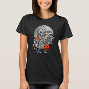 Skeleton Riding Rex Moonlit Mummy Dinosaur Kids Bo T-Shirt