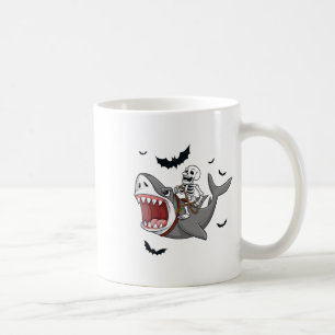 Skeleton Riding Shark Scary Halloween Boys Girls K Coffee Mug