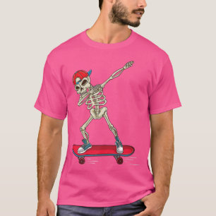 Skeleton Riding Skateboard Halloween T-Shirt