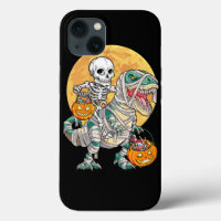 Skeleton Riding T Rex Moonlit Mummy Dinosaur Kids
