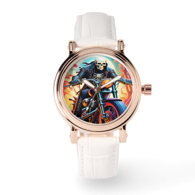 Skeleton Riding through the fire cave Watch (Front)