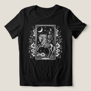 Skeleton Riding Unicorn Skeleton Tarot Card Tri-Blend Shirt
