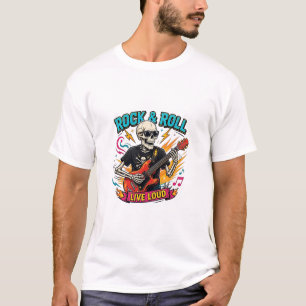 Skeleton Rock And Roll Guitar - Funny Rockstar Sku T-Shirt