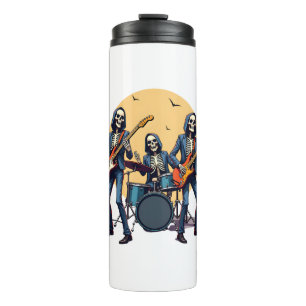 Skeleton Rock Band � Funny Halloween Shirt Thermal Tumbler