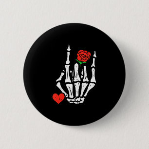 Skeleton Rock Band Punk Rocker Valentines Day Men 6 Cm Round Badge