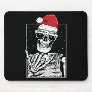 Skeleton Rock Hand Halloween Christmas Rock Music  Mouse Pad