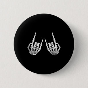 Skeleton Rock Hand Lazy Halloween Costume Cool Bon 6 Cm Round Badge