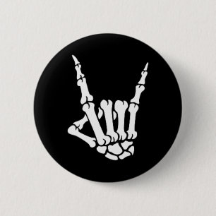 Skeleton Rock Hand Pocket Lazy Halloween Costume C 6 Cm Round Badge