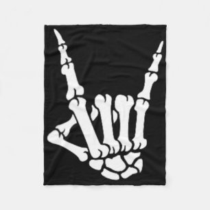 Skeleton Rock Hand Pocket Lazy Halloween Costume C Fleece Blanket