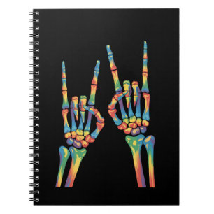 Skeleton Rock Hand Rainbow LGBTQ Gay Lesbian Pride Notebook