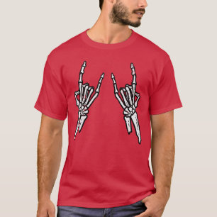 Skeleton Rock Hands Rocknroll Halloween Rocker Men T-Shirt
