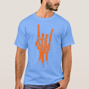 Skeleton Rock On Hand, Halloween, Men Women Kids, T-Shirt