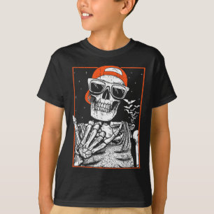 Skeleton Rocker Hand Halloween Costume Cool Music T-Shirt