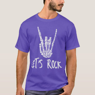 Skeleton Rocker Hand Punk Rock Music Men Boys Yout T-Shirt