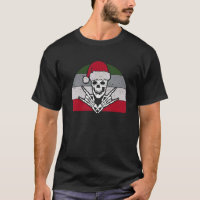 Skeleton Santa Claus Hat Rock And Roll Hand Cool C