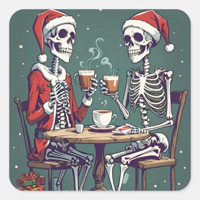 Skeleton Santa Claus stickers (Front)