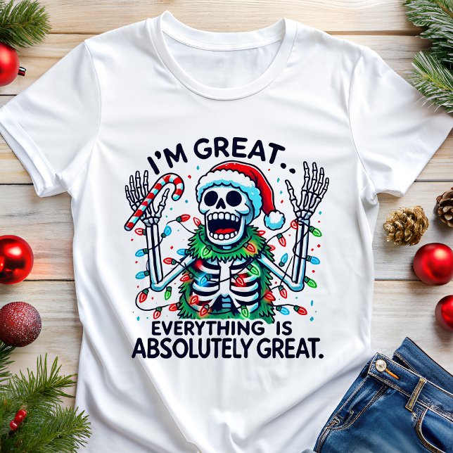 Skeleton Santa I'm Great Funny Christmas Tri-Blend Shirt (Creator Uploaded)
