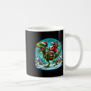 Skeleton Santa Riding T Rex Dinosaur Funny Christm Coffee Mug
