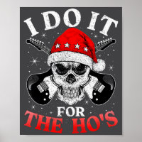 Skeleton Santa Rocker Inappropriate Funny Guitar G