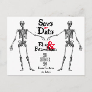 Skeleton Save The Date Postcard