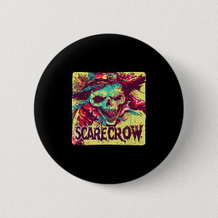 Skeleton Scarecrow Costume For Farmer And Hallowee 6 Cm Round Badge