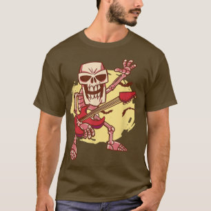 Skeleton Scary Bass Game in Band as Musician Guita T-Shirt
