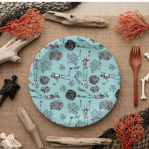 Skeleton Scuba Diver Paper Plates