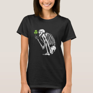 Skeleton Shamrock St Patricks Day C Leprechaun Hat T-Shirt