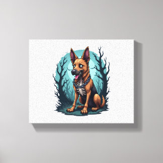 Skeleton Shepherd Dog Canvas Print