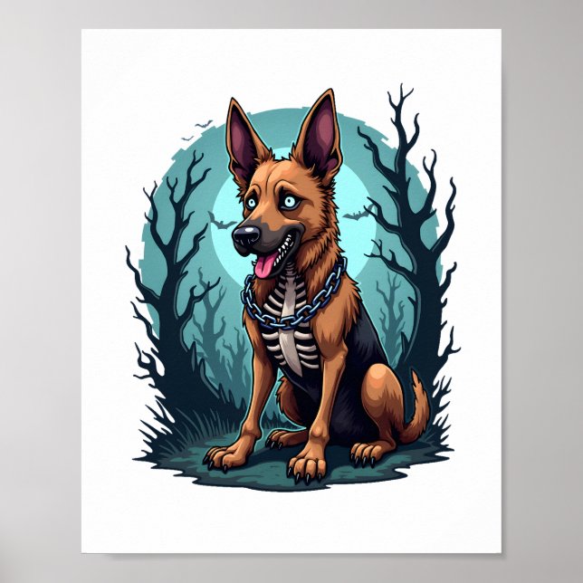 Skeleton Shepherd Dog Poster (Front)
