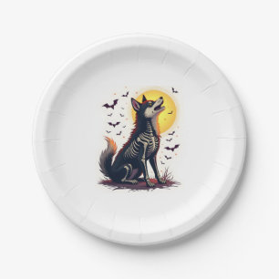 Skeleton Shiba Scream Paper Plate