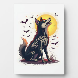 Skeleton Shiba Scream Plaque