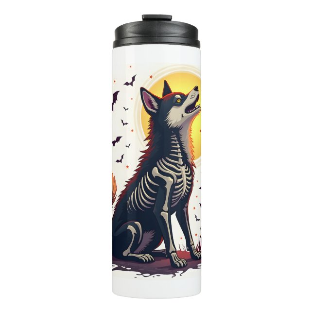Skeleton Shiba Scream Thermal Tumbler (Front)