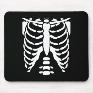 Skeleton Shirt Halloween Costume Rib Cage Anatomy Mouse Pad