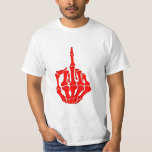 skeleton Silhouette Middle finger insult T-Shirt