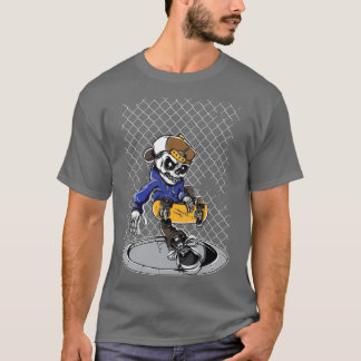 Skeleton Skateboard Fence Manhole T-Shirt