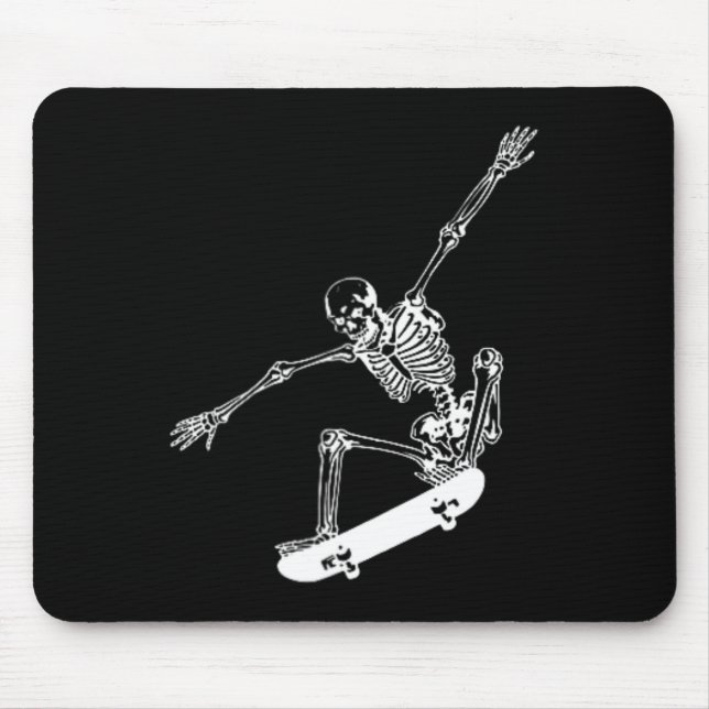 Skeleton Skateboard Skull Halloween Skateboarding  Mouse Pad (Front)