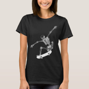 Skeleton Skateboard Skull Halloween Skateboarding  T-Shirt