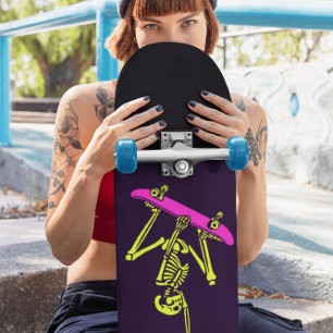 SKELETON SKATEBOARDING 'BONE TO BE WILD' SKATEBOAR SKATEBOARD