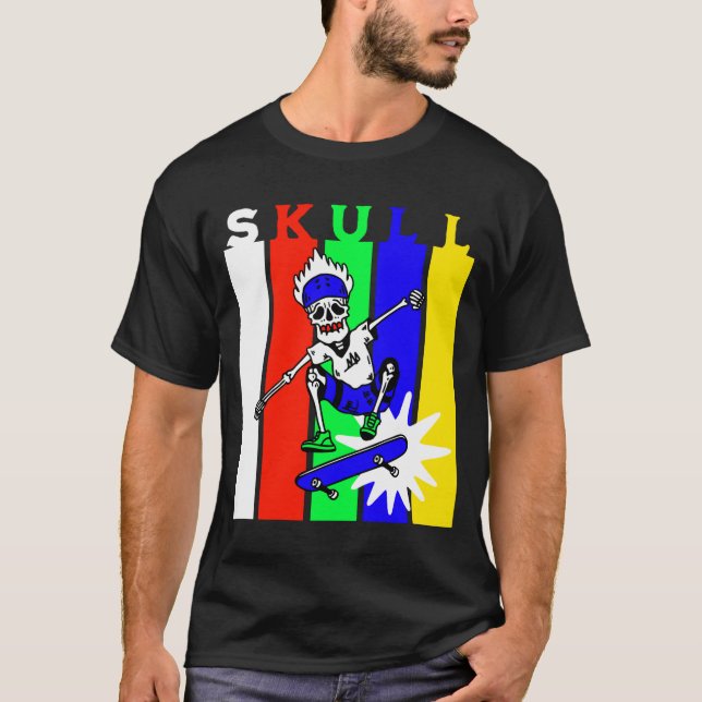 Skeleton Skateboarding T-Shirt (Front)
